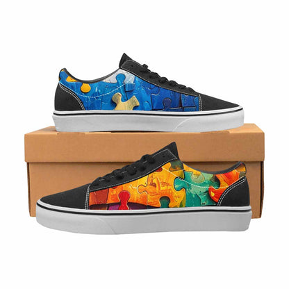 WOMEN'S Autism Puzzle Pieces Lace-Up Canvas Surreal Shoes