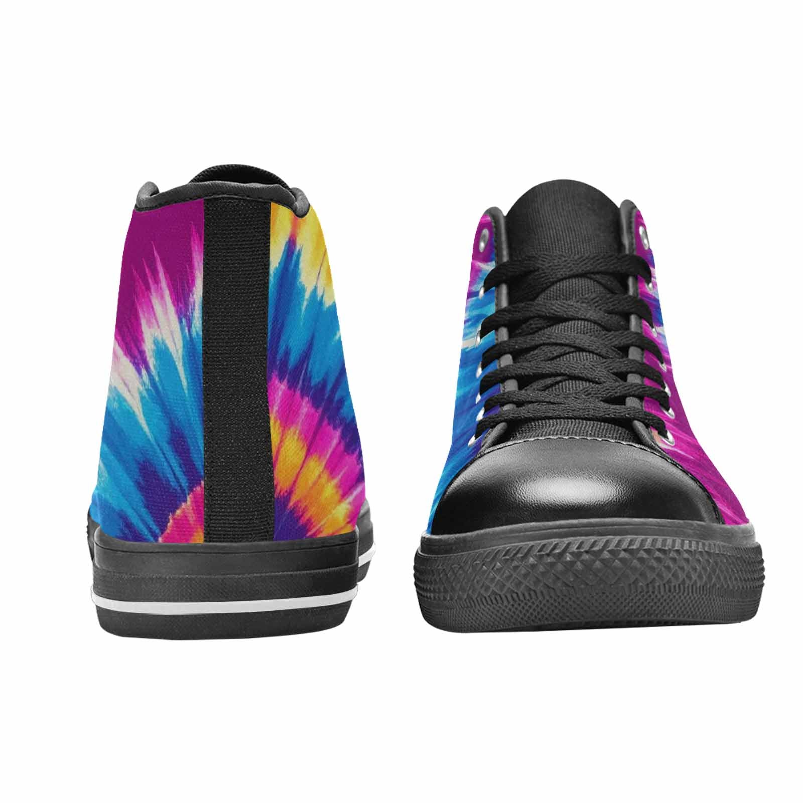 MEN'S Tie Dye Spiral High Top Canvas Cottagecore Custom Sneakers