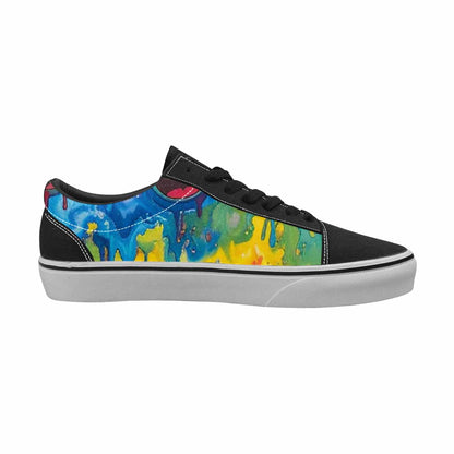 WOMEN'S Smiley Facessmiley Faces  Lace-Up Canvas Vibrant Chaos Sneakers