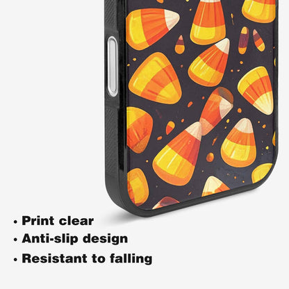iPhone 16 Plus Case — Halloween Candy Corn, Custom Printed Phone Case
