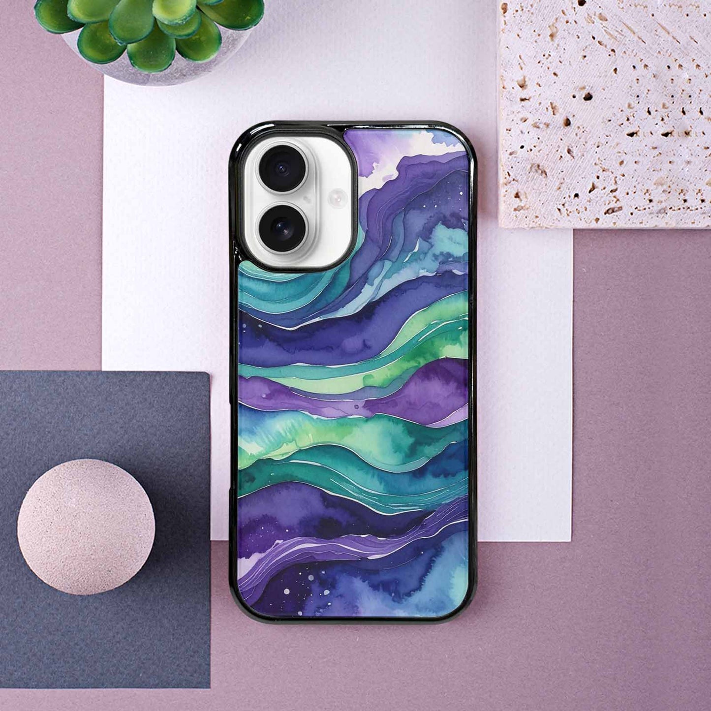 iPhone 16 Case — Galaxy Aurora Nebula, Personalized Phone Case
