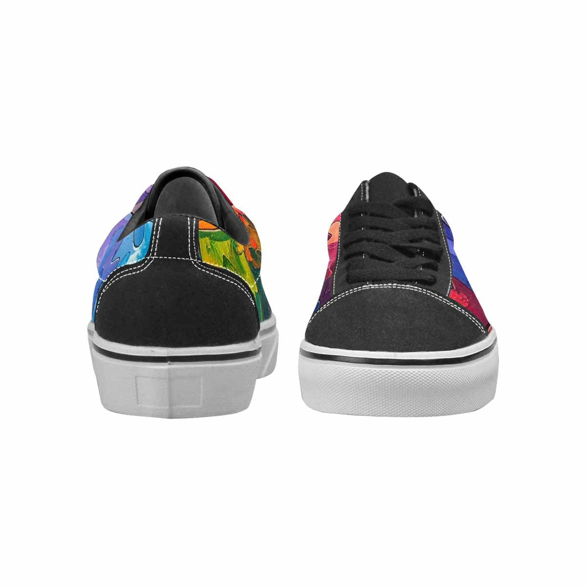 WOMEN'S Autism Puzzle Pieces Lace-Up Canvas Wallpaper Art Custom Sneakers