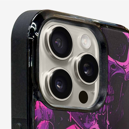 iPhone 16 Pro Max Case — Pink Purple Skeletons Neon Drip Melting, Custom Art Phone Cover
