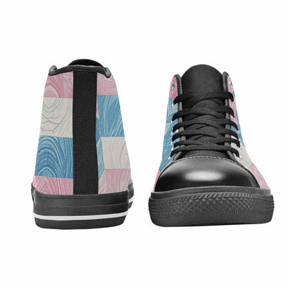 MEN'S Transgender Flag Color High Top Canvas Y2K Custom Sneakers