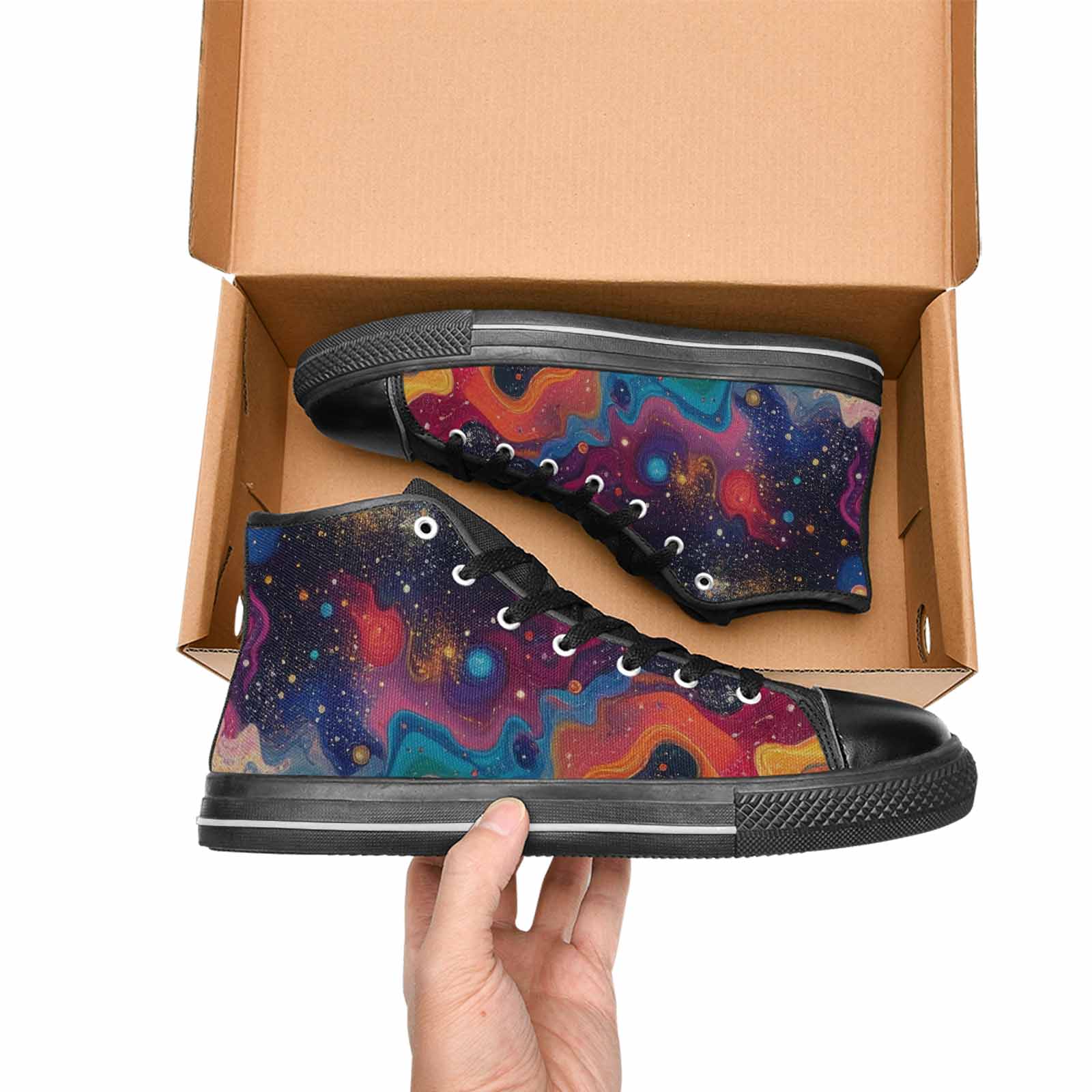 MEN'S Galaxy Art - High Top Canvas Y2K Sneakers