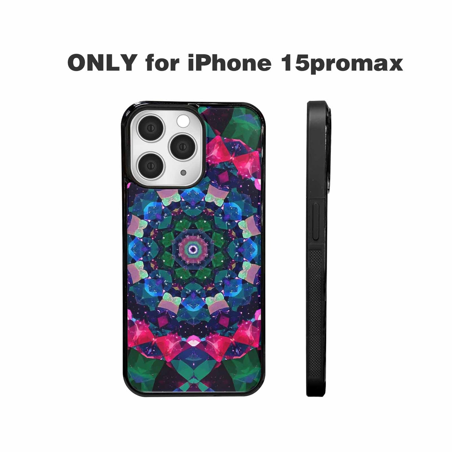 iPhone 15 Pro Max Case — Crystal Mandala Art Seamless Pattern Vibrant, Original Design Phone Case