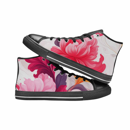 MEN'S Marble Floral High Top Canvas Y2K Custom Sneakers
