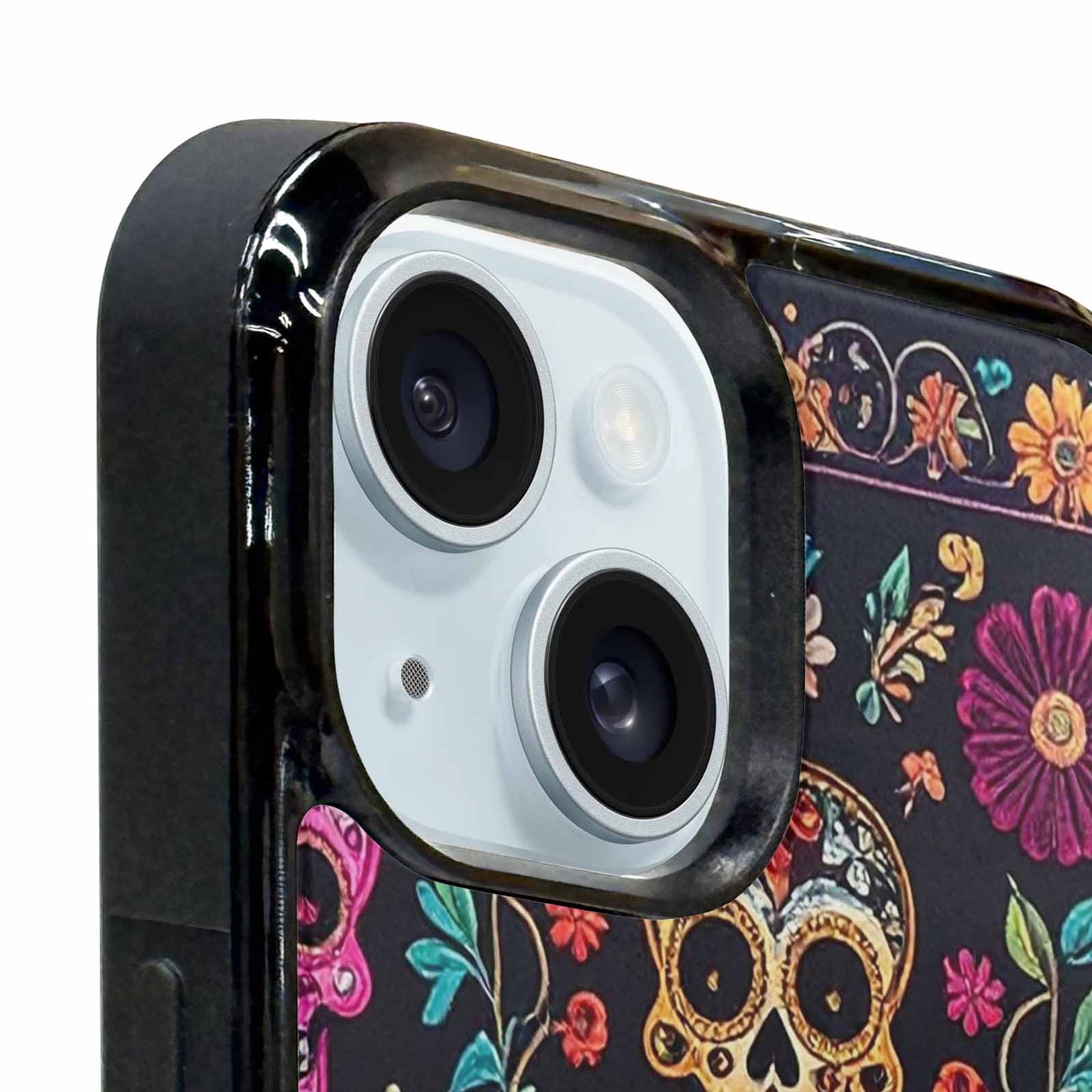 iPhone 15 Plus Case — Colorful Dia De Los Muertos Sugar, Custom Art Phone Cover