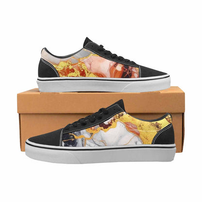 WOMEN'S Marble Vein Lace-Up Canvas Vibrant Chaos Sneakers