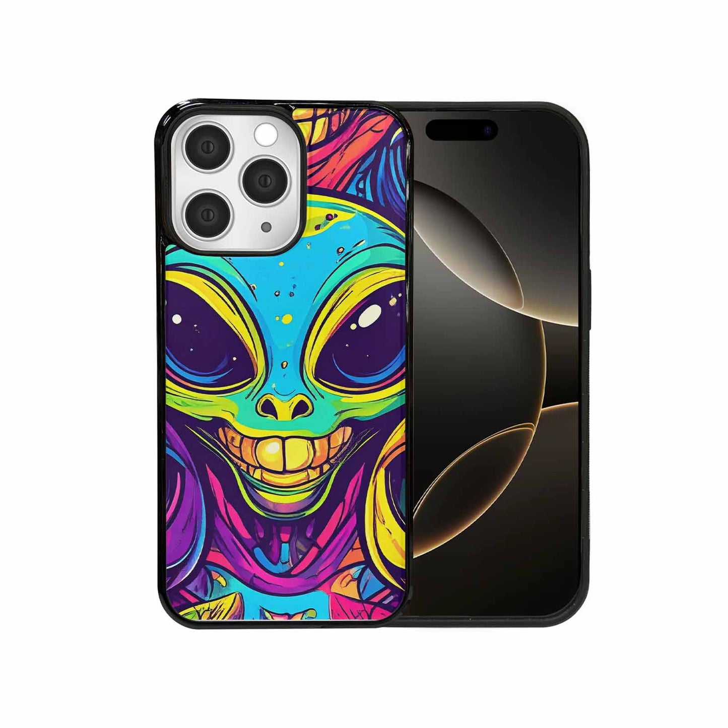 iPhone 15 Pro Max Case — Alien Ufo Cartoon, Custom Print Case Cover