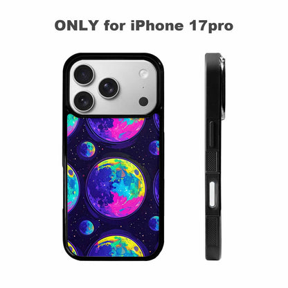 iPhone 17 Pro Case — Neon Winter Moon Seamless Cartoon Cute, Custom Made Phone Cover