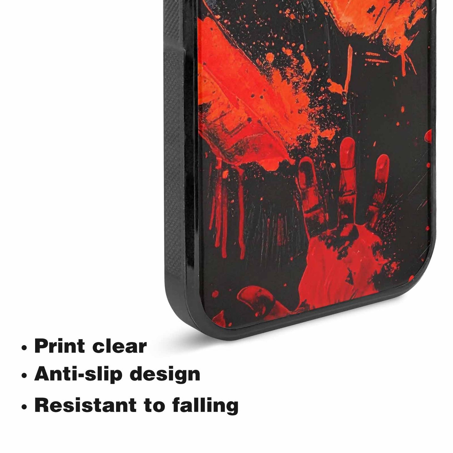 iPhone 15 Plus Case — Halloween Splatter Handprint Custom Personalized Phone, Customized Protective Case