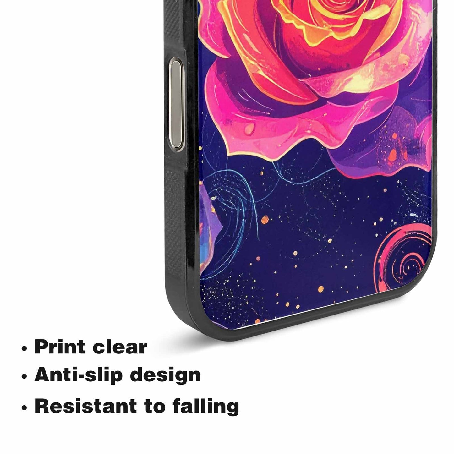 iPhone 15 Pro Max Case — Rose Galaxy Art Seamless Pattern Vibrant, Personalized Phone Case