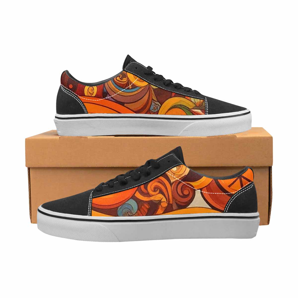 WOMEN'S Groovy 70S Peace Canvas Lace-Up Aesthetic Custom Sneakers
