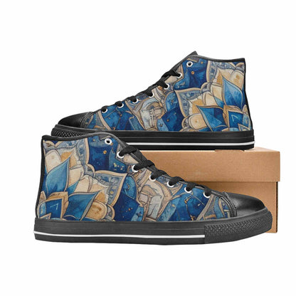WOMEN'S Mandala High Top Canvas Vibrant Chaos Sneakers
