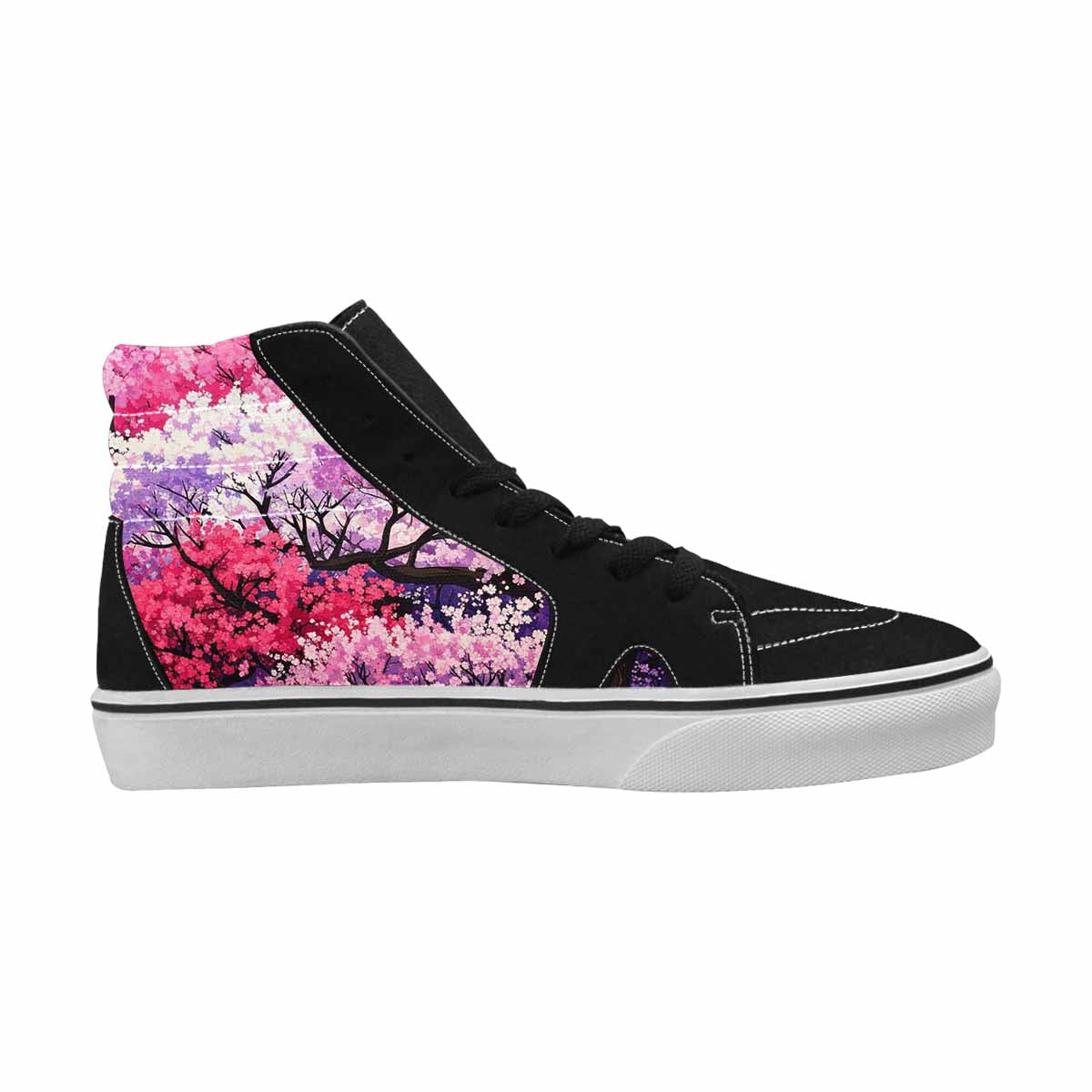 MEN'S Cherry Blossom Branch High Top Canvas Kaleidoscope Custom Sneakers