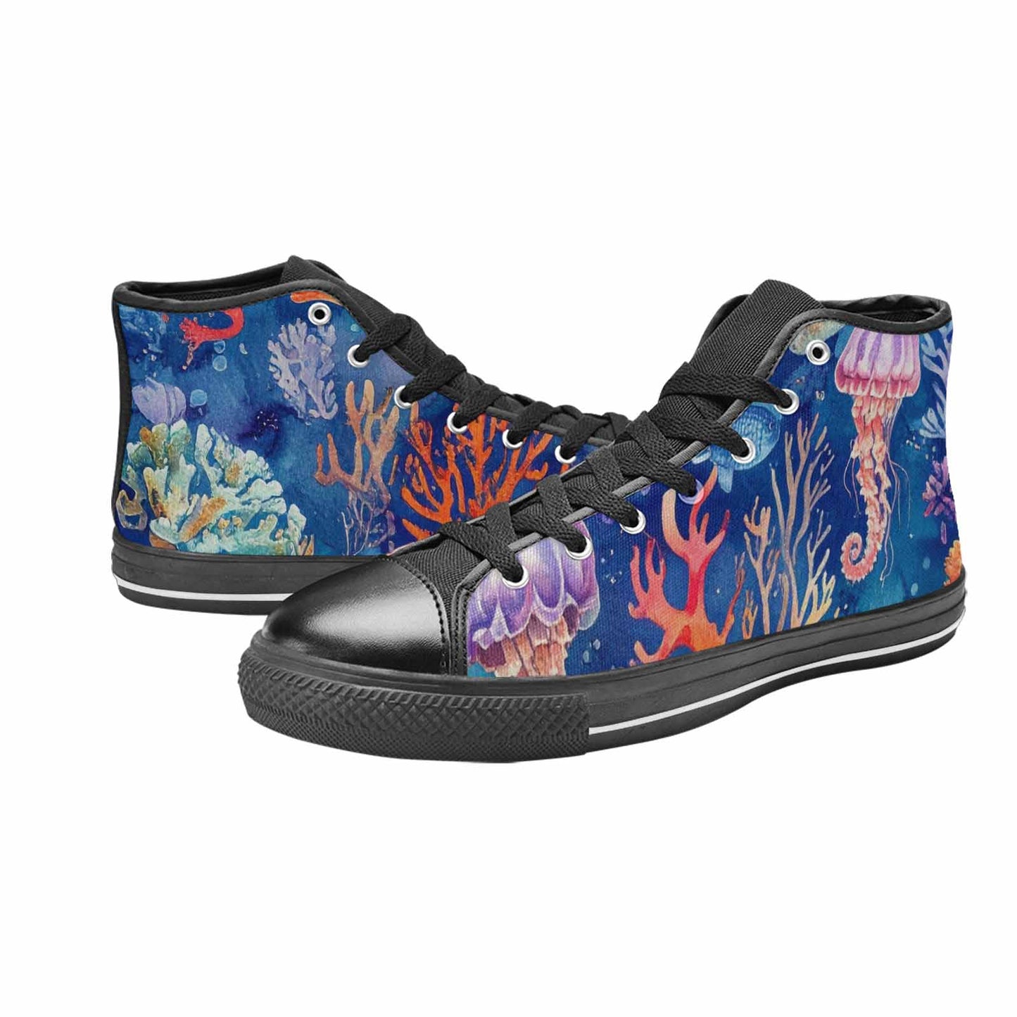 WOMEN'S Fish Scale Coral High Top Canvas Aesthetic Shoes