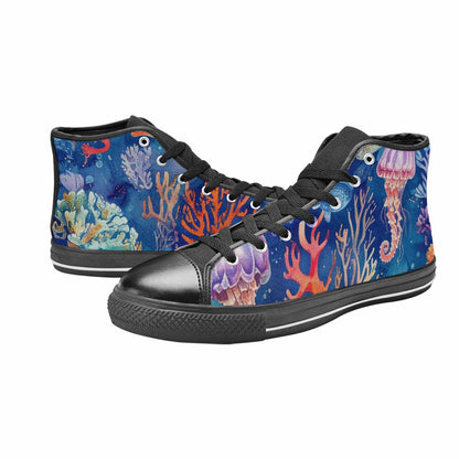 WOMEN'S Fish Scale Coral High Top Canvas Aesthetic Shoes