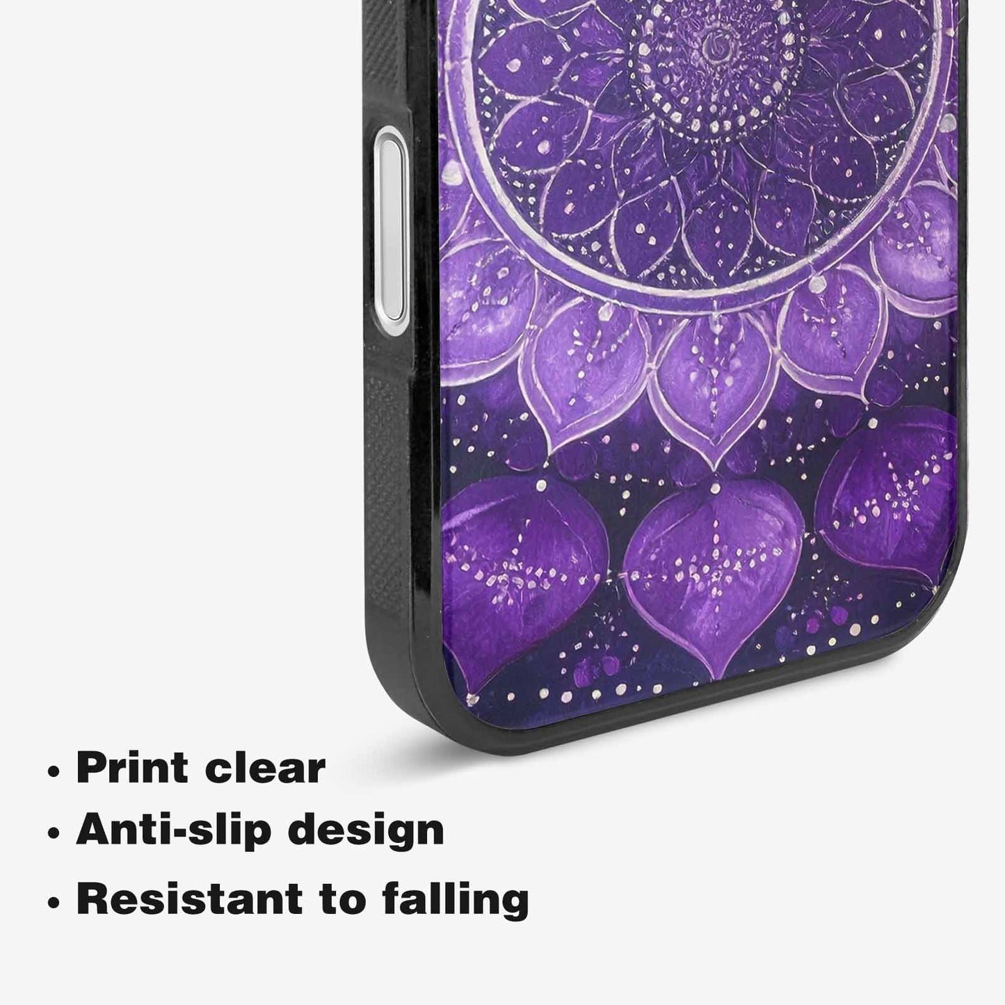 iPhone 16 Plus Case — Purple Mandala Bohemian Print Edge To, Original Design Phone Case