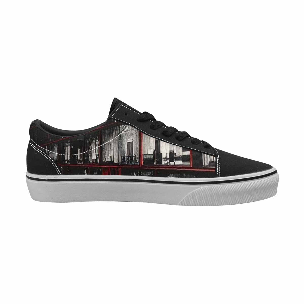 WOMEN'S Liminal Space Fragment Lace-Up Canvas Vivid Custom Sneakers