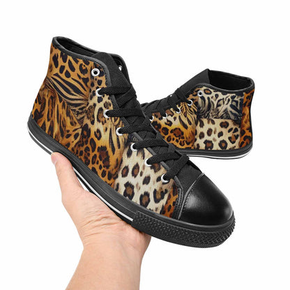 MEN'S Animal Print High Top Canvas Vivid Custom Shoes