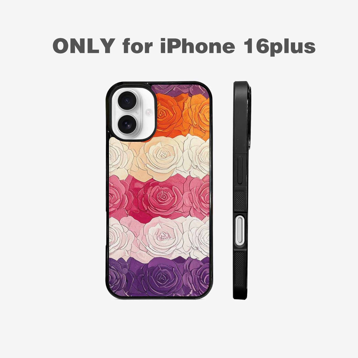 iPhone 16 Plus Case — Lesbian Flag Color Theme Small Rainbow, Custom Print Case Cover