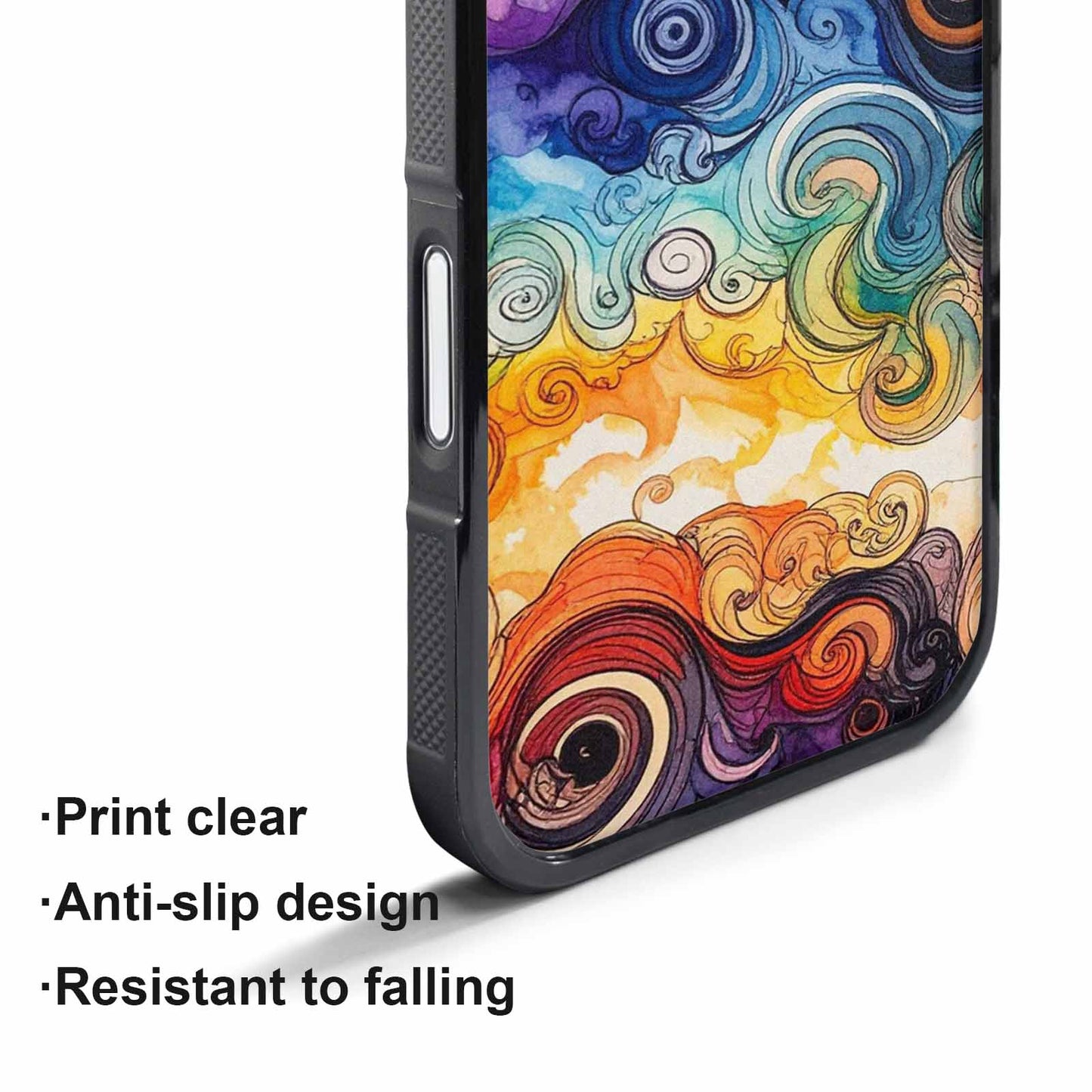 iPhone 17 Pro Max Case — Tie Dye Swirls (black Tie Dye, Custom Print Case Cover