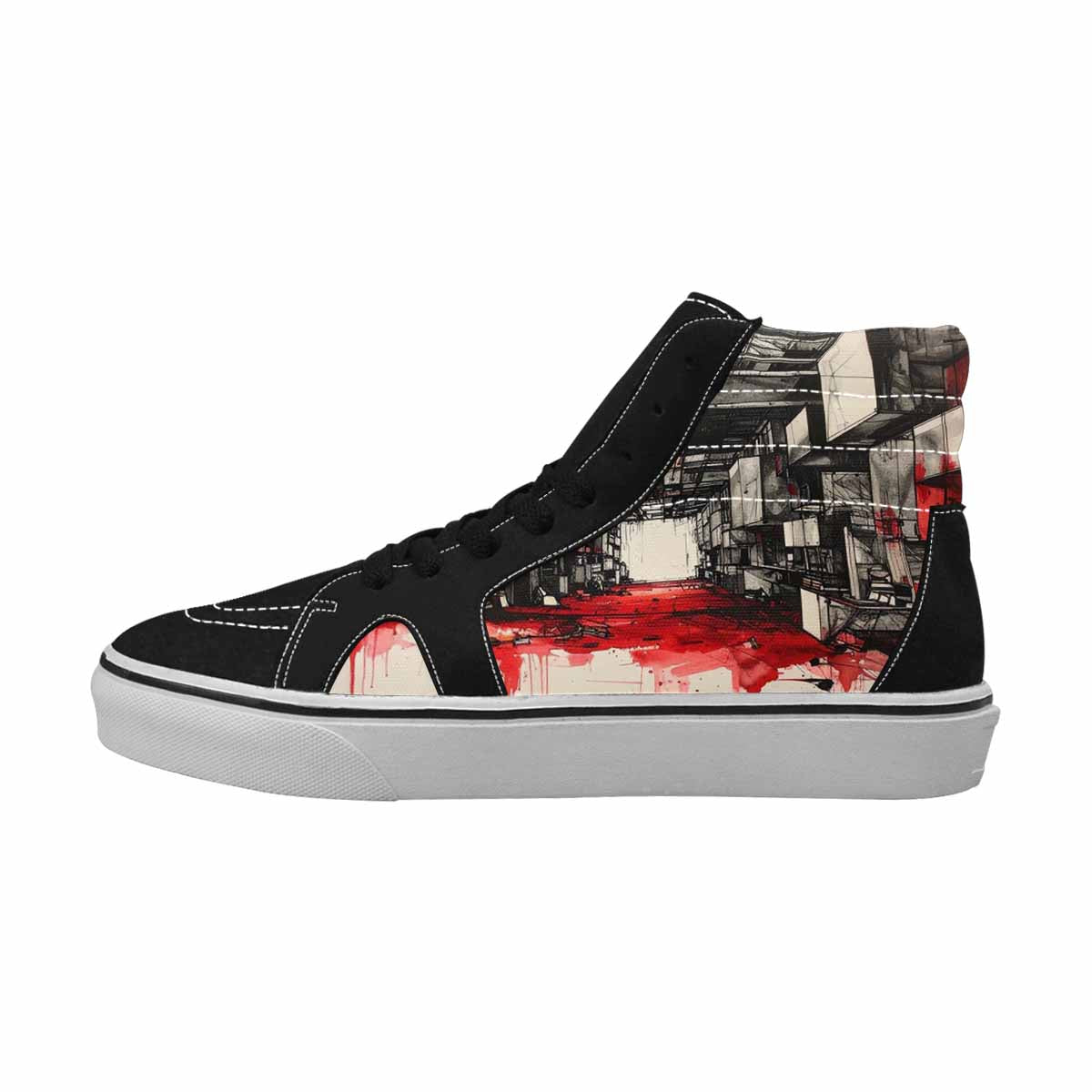 MEN'S Liminal Space Fragment High Top Canvas Melting Art Custom Sneakers