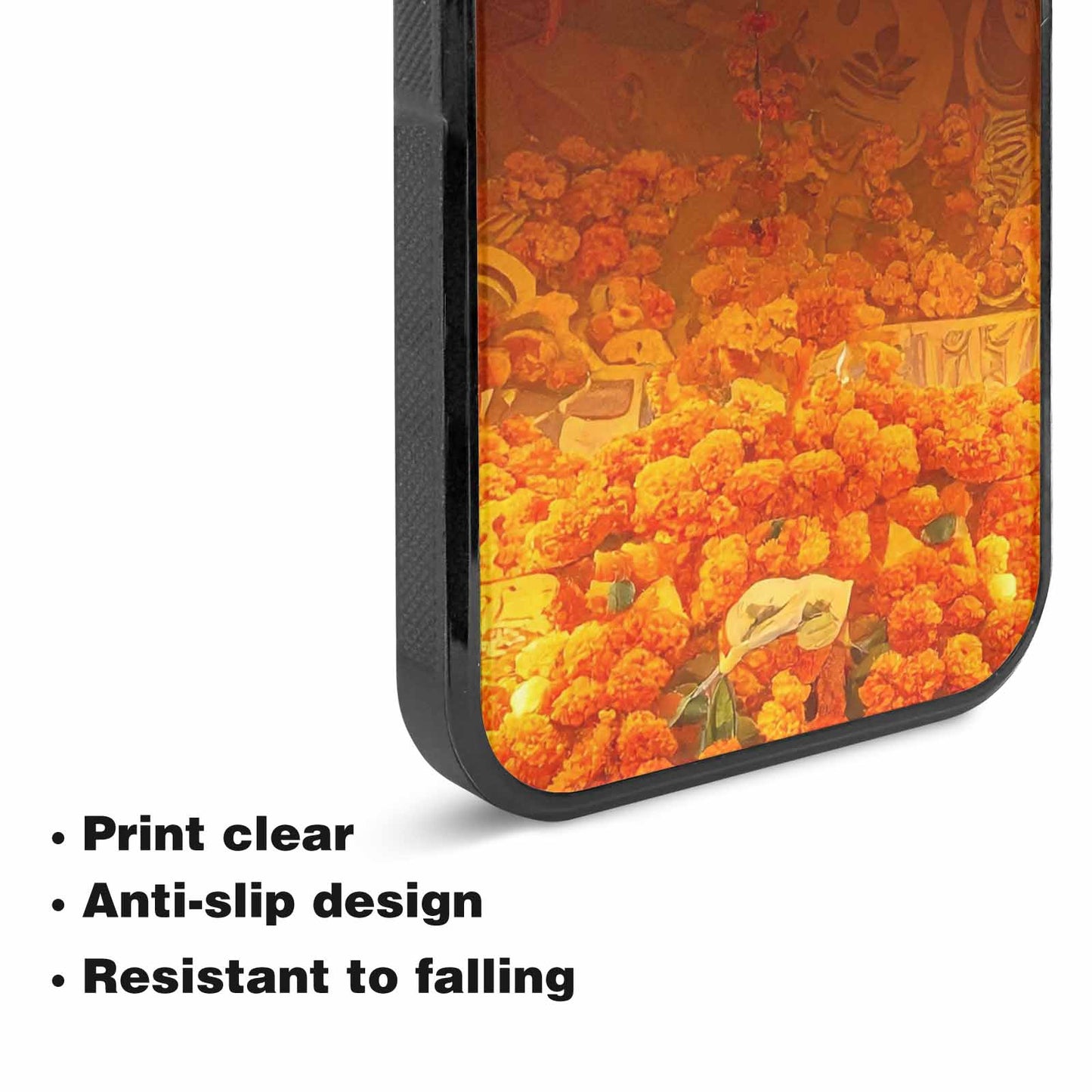 iPhone 15 Plus Case — Marigold Day Of The Dead Marigold, Custom Made Phone Cover