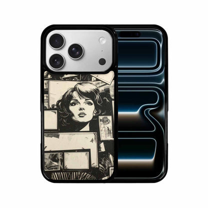 iPhone 17 Pro Case — Black And White Solid Black Retro, Custom Phone Case