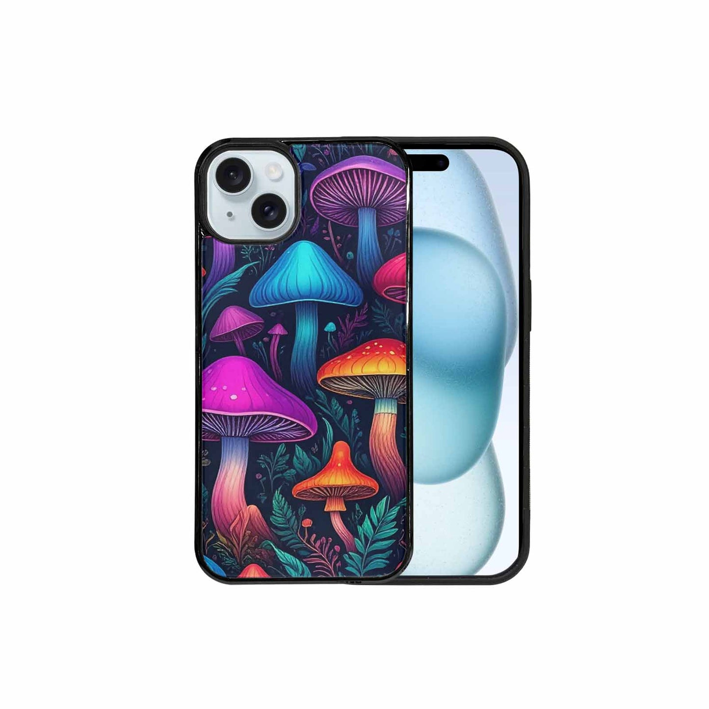 iPhone 15 Plus Case — Psychedelic Mushroom Custom Personalized Phone Cover, Custom Made Phone Cover