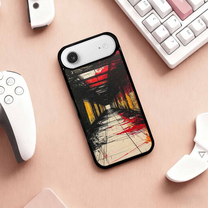 iPhone 17 Air Case — Black Red Ink Liminal Space Galaxy, Custom Phone Case