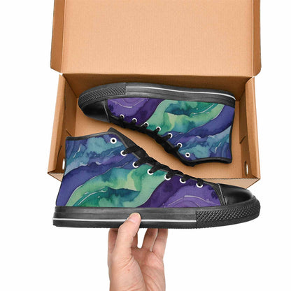 WOMEN'S Galaxy Aurora Nebula High Top Canvas Vivid Custom Shoes