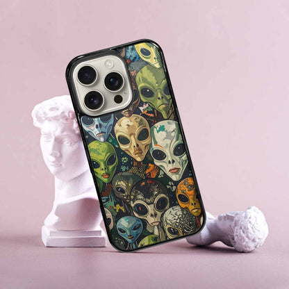 iPhone 16 Pro Case — Aliens Camo Aliens Pattern Hundreds Of, Custom Art Phone Cover