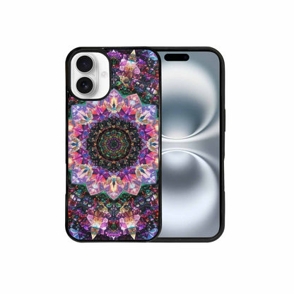 iPhone 16 Plus Case — Crystal Mandala Art Seamless Pattern Vibrant, Personalized Phone Case
