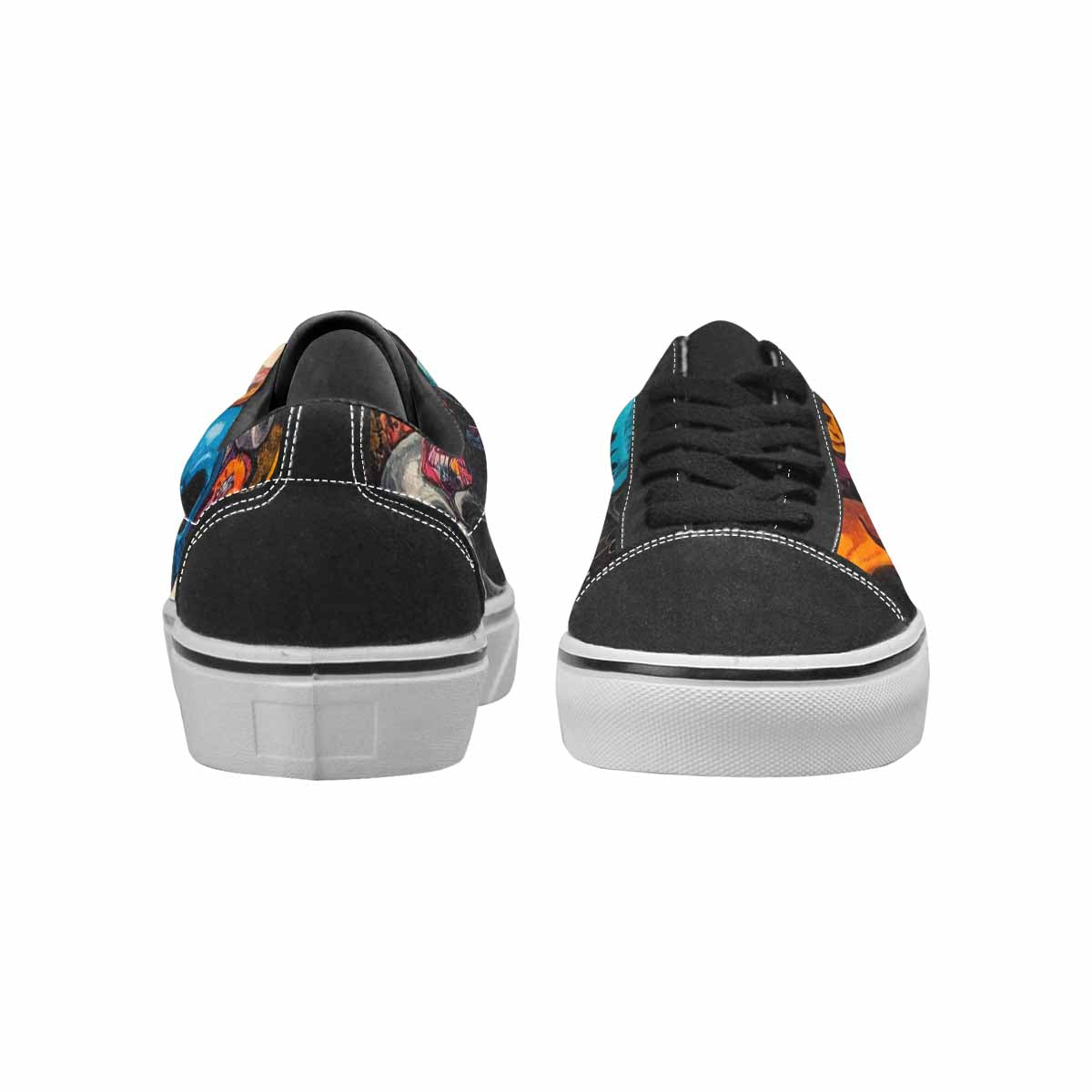 WOMEN'S Skulls (general) Skulls Lace-Up Canvas Surreal Shoes