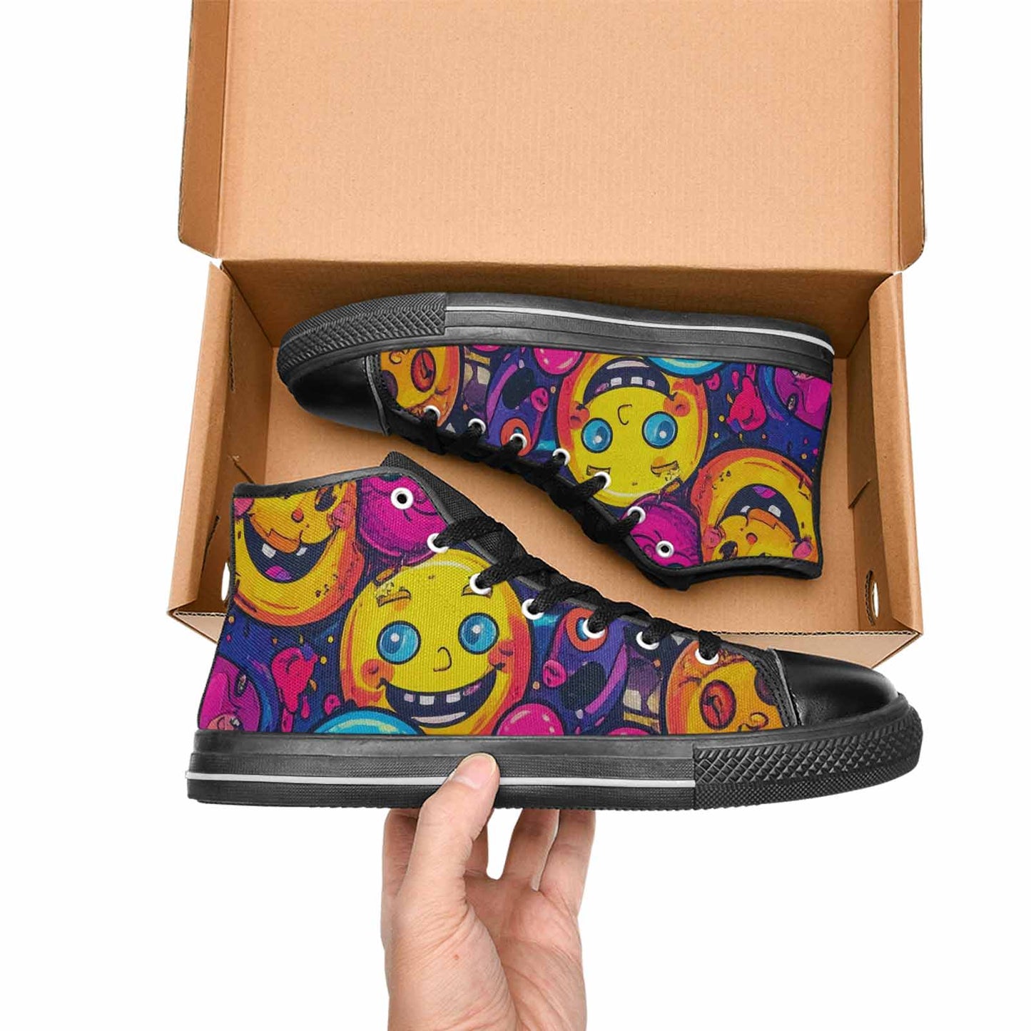WOMEN'S Funny Looking Cartoon High Top Canvas Y2K Custom Sneakers