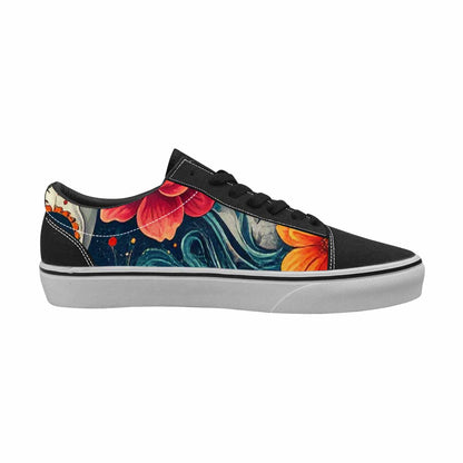 WOMEN'S Marble Skull Canvas Lace-Up Vivid Custom Sneakers