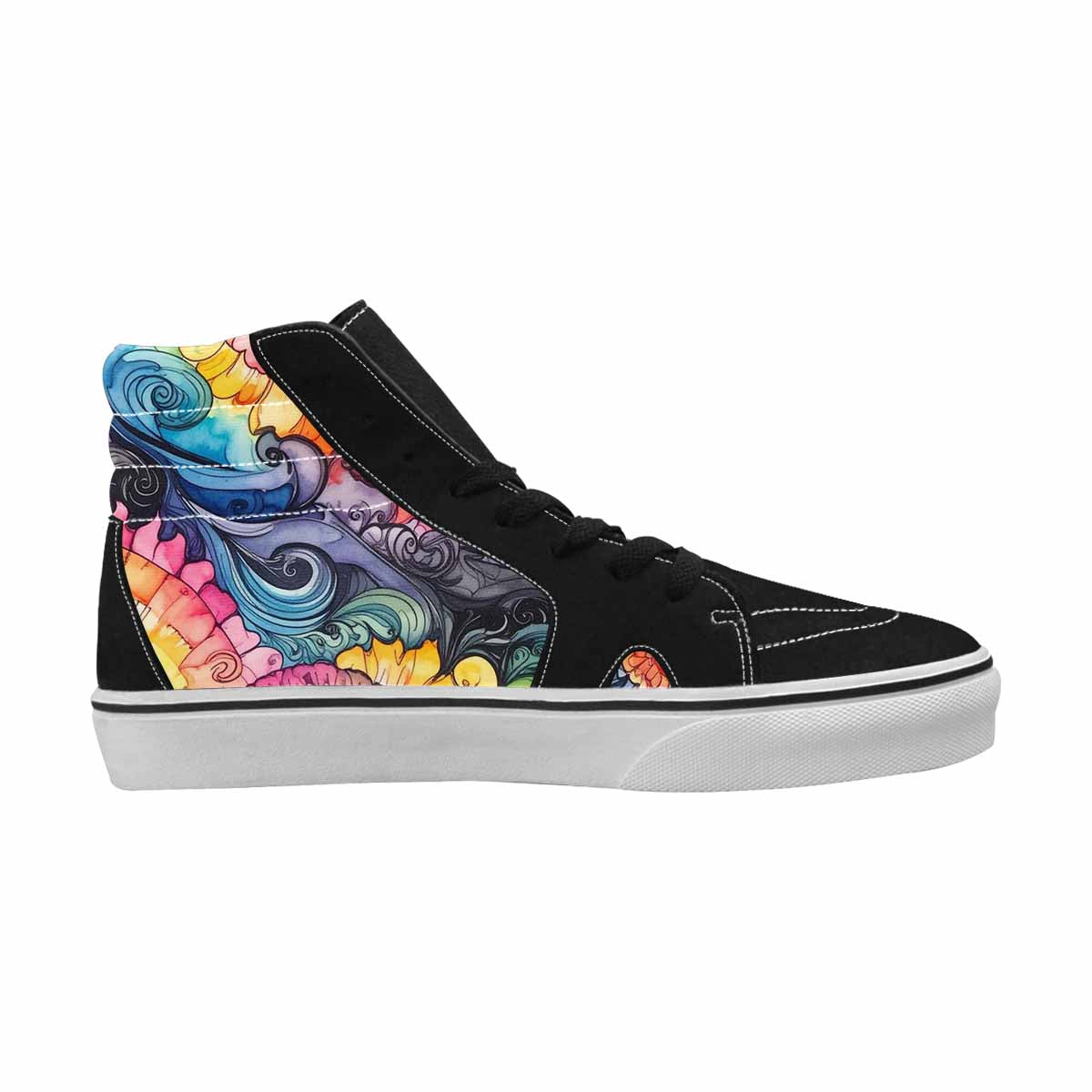 MEN'S Tie High Top Canvas Kaleidoscope Custom Sneakers