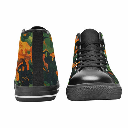 MEN'S Military Camouflage Blotch High Top Canvas Grunge Custom Sneakers