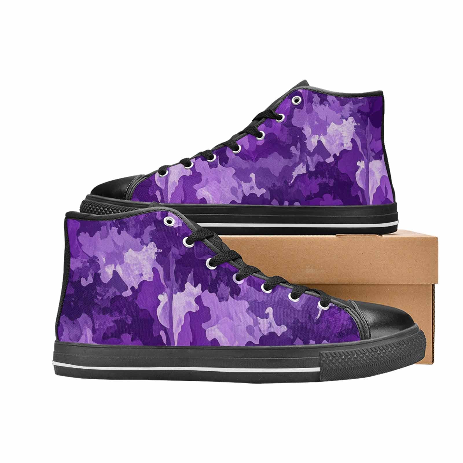 WOMEN'S Military Camouflage Blotch High Top Canvas Surreal Sneakers