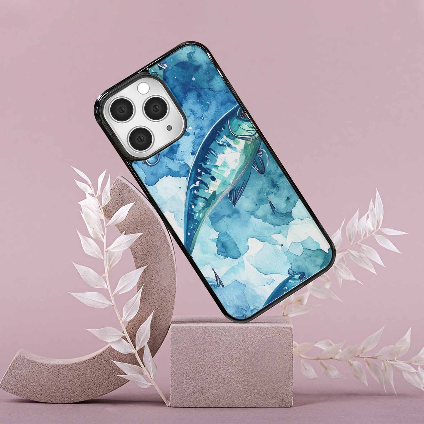 iPhone 15 Pro Max Case — Fishing Lure And Hook Pattern Seamless, Unique Phone Case Design