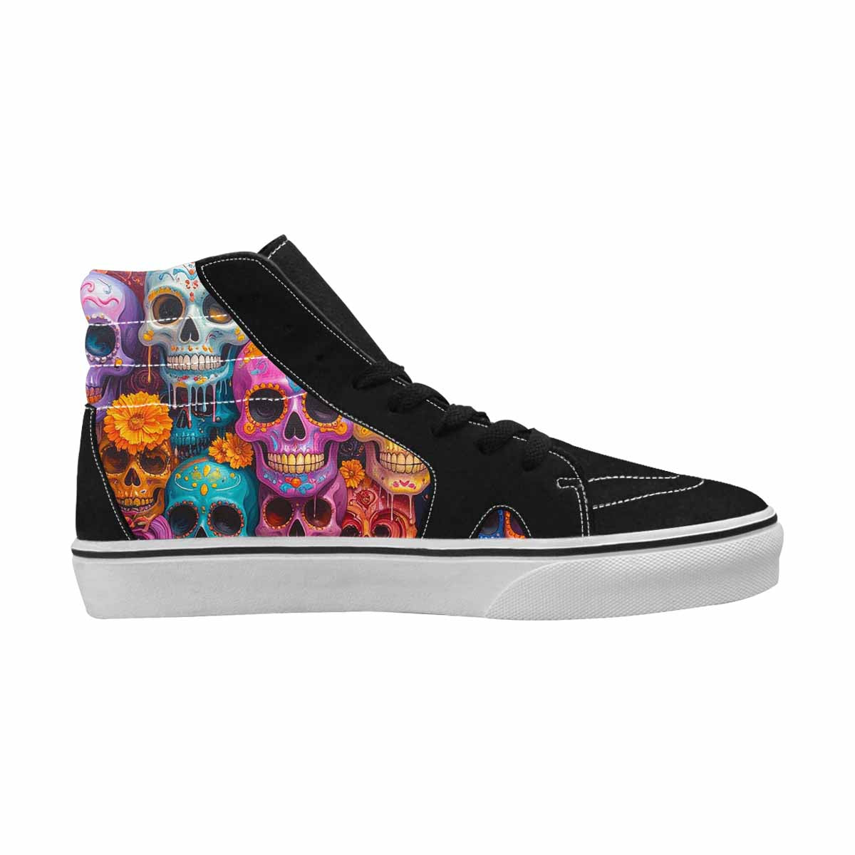 MEN'S Sugar Skulls Melting Sugar High Top Canvas Kaleidoscope Sneakers