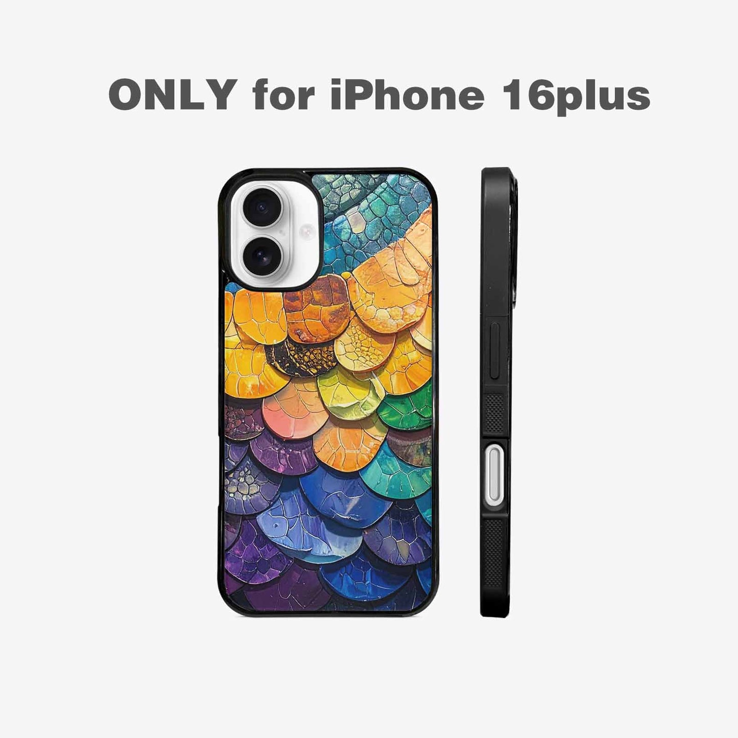 iPhone 16 Plus Case — Reptile Scale Full Color Vibrant Reptile, Custom Phone Case