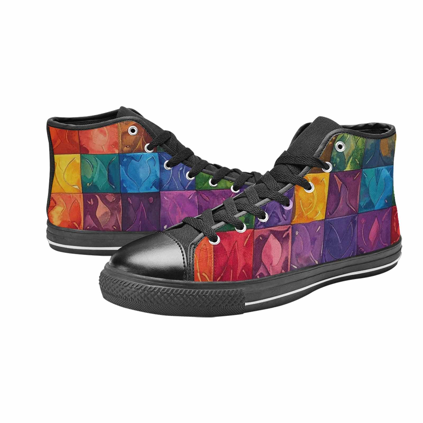MEN'S Rainbow Pride Flag High Top Canvas Y2K Sneakers