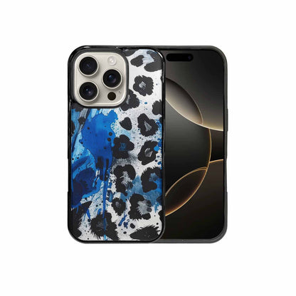 iPhone 16 Pro Case — Animal Print Black Blue Ink Animal, Customized Protective Case