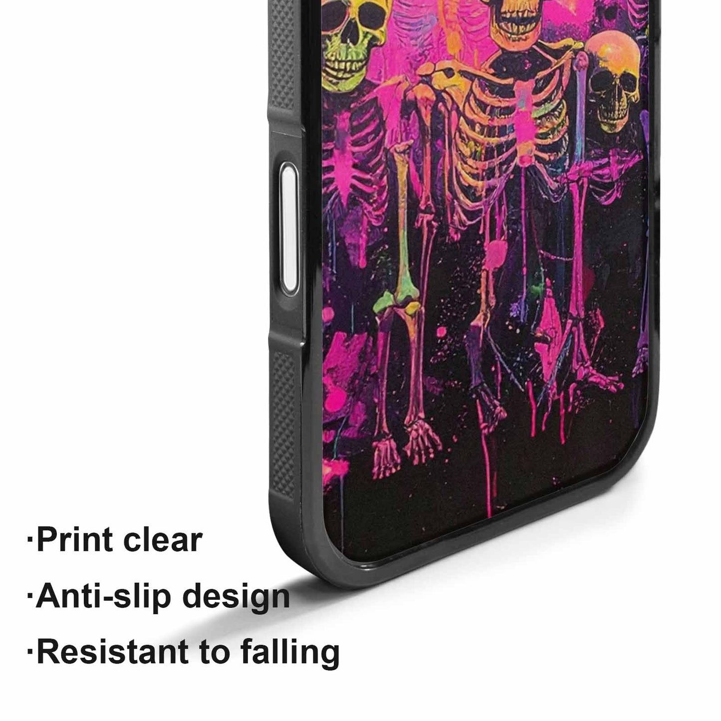 iPhone 17 Case — Skeletons Neon Pink Glowskelet Original Art, Personalized Phone Case