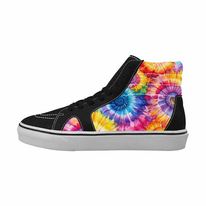 WOMEN'S Tie Dye Swirl High Top Canvas Dreamcore Custom Sneakers