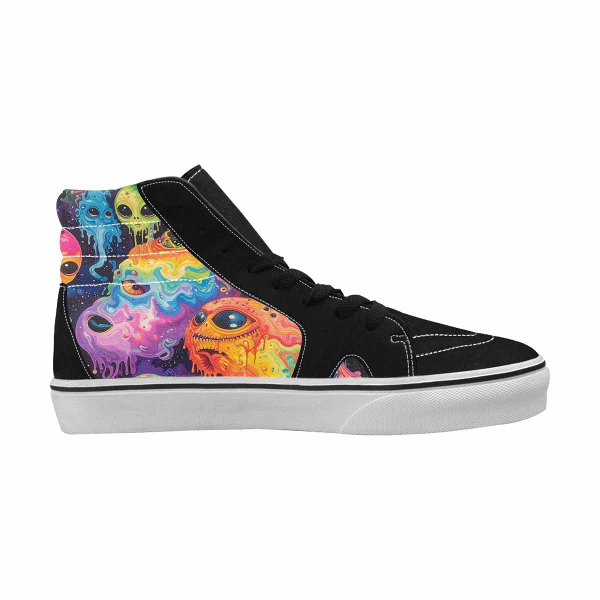 MEN'S Aliens  Tie Dye High Top Canvas Wallpaper Art Custom Sneakers
