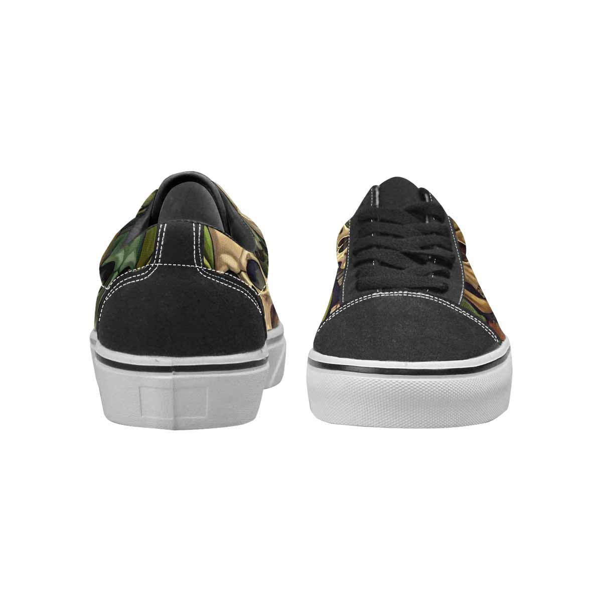 WOMEN'S Skulls × Camo Skulls Lace-Up Canvas Wallpaper Art Custom Sneakers